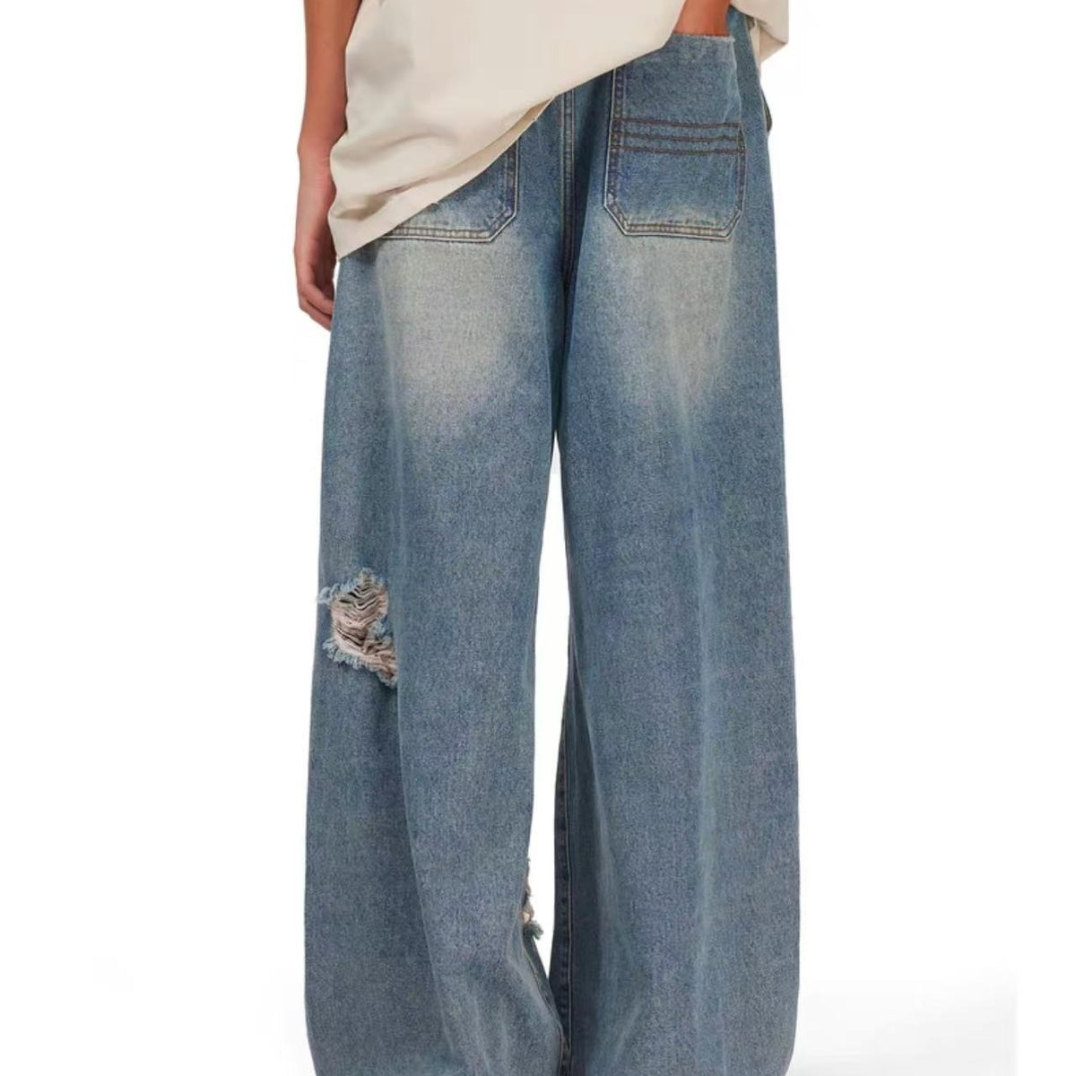 FDR Retro Distressed Ripped Jeans