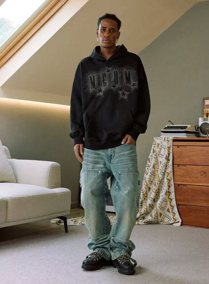 MEDM Rhinestone Star Logo Hoodie