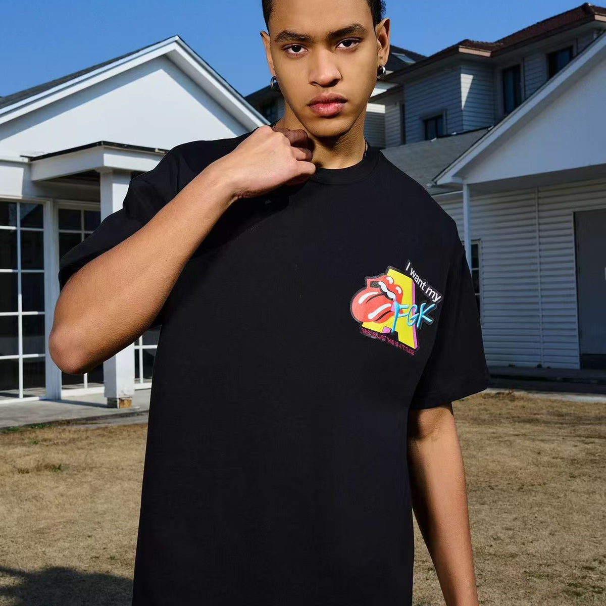 AFGK Parody MTV Embroidered Short sleeves T-shirt
