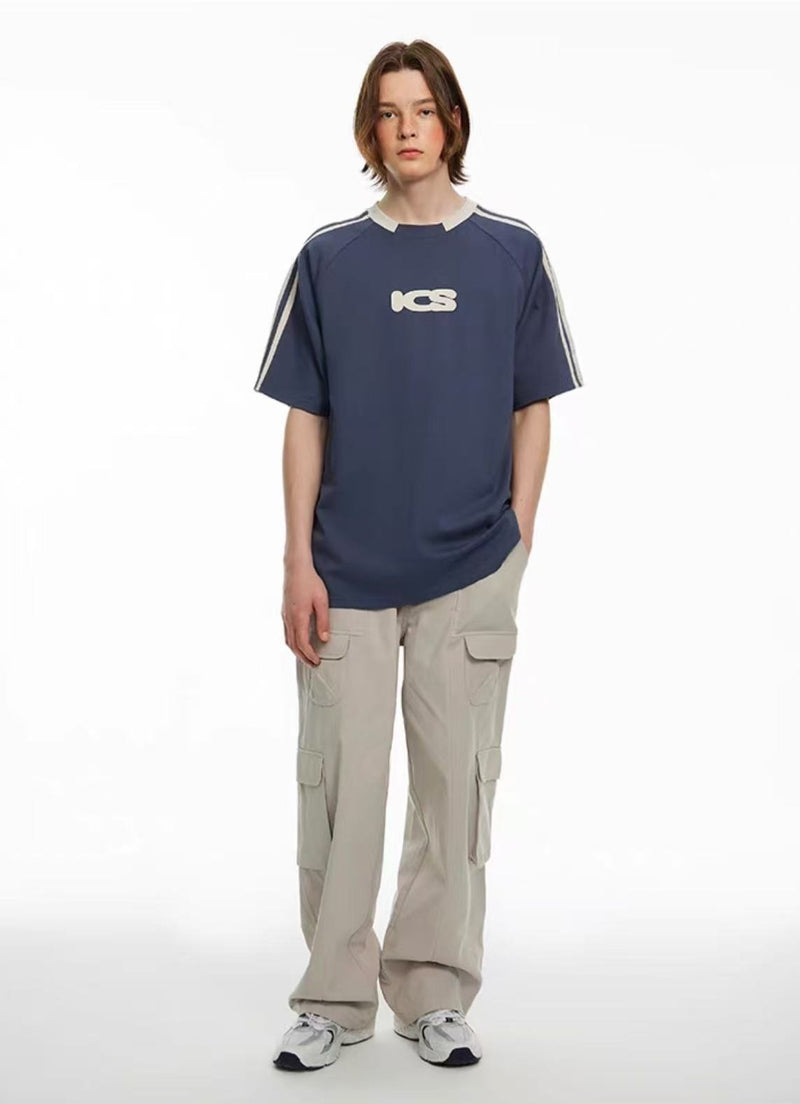 ICONSLAB Millennium Retro Strip Stitching T-shirts