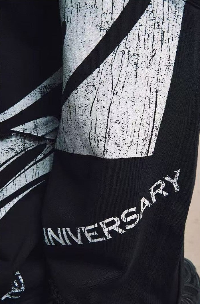 REMEDY Swirl R-shaped Patchwork Retro Distressed Trousers