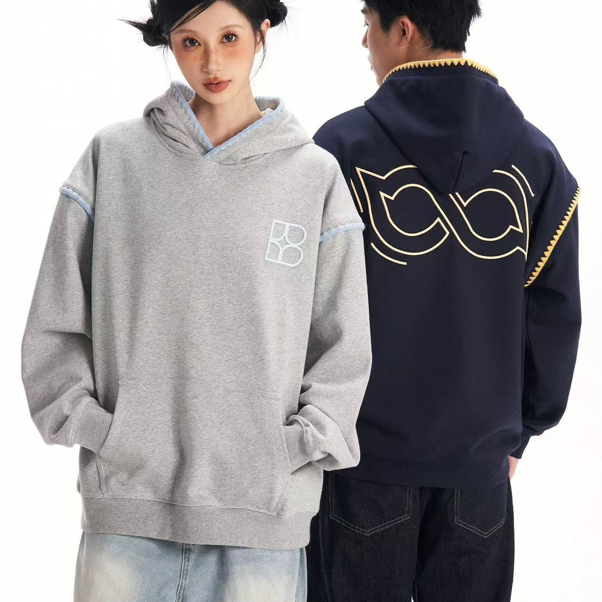 BIPOLAR Three-dimensional Shell Embroidered Hoodie