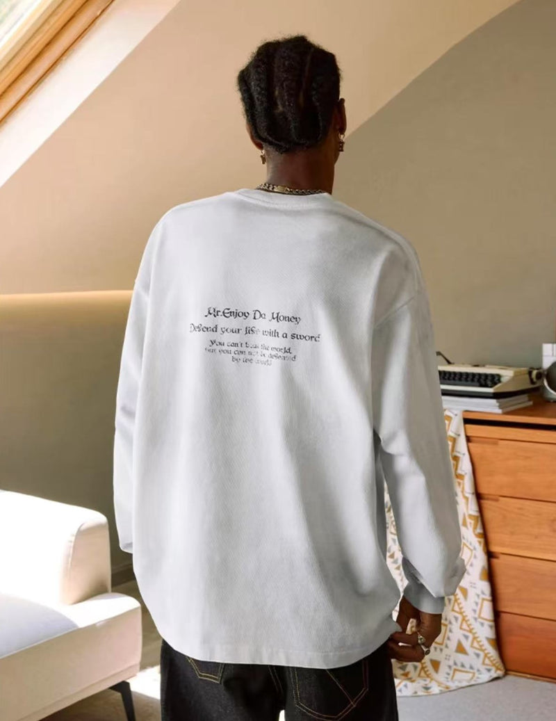 MEDM Rose and Sword Washed Long-sleeved T-shirt