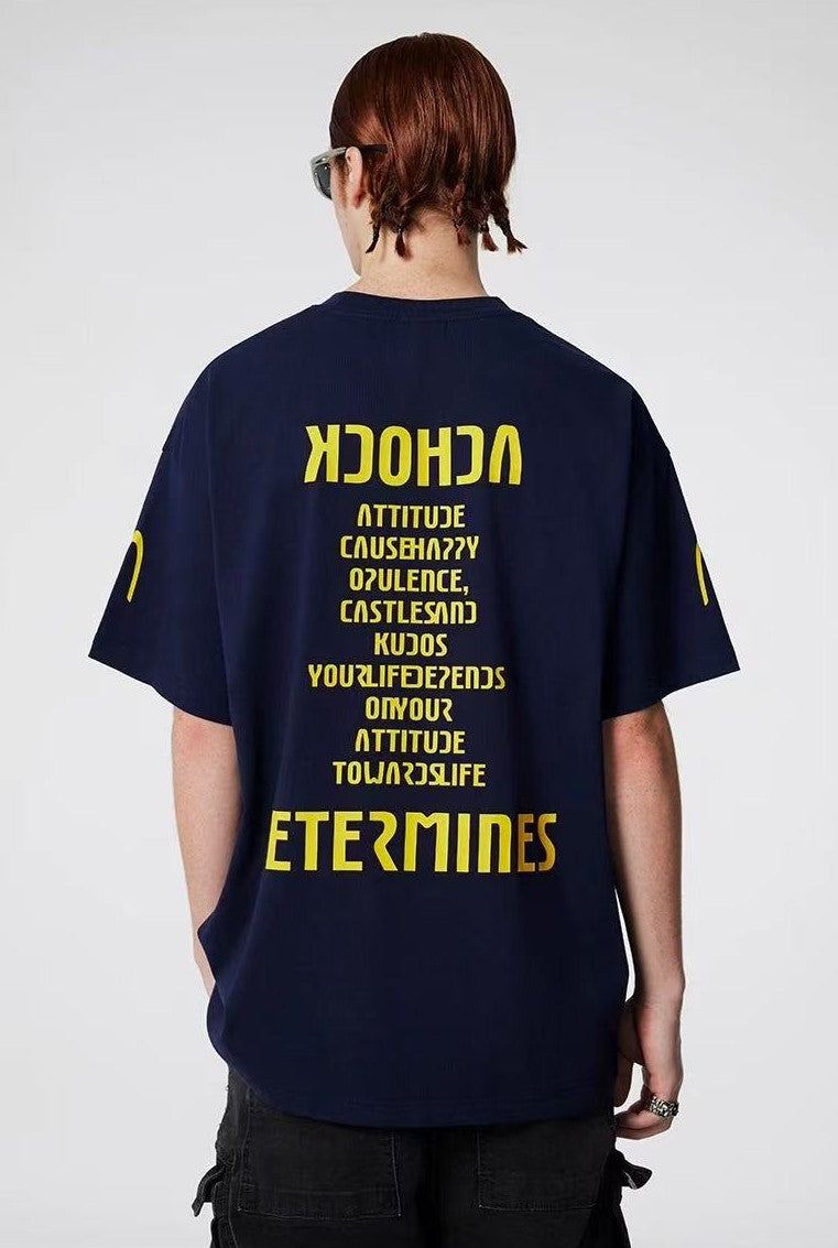 ACHOCK Street Wear Simple Basic Printed T-shirt