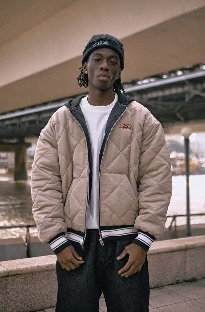 REMEDYxSTA Embroidered Quilted Baseball Hooded Jersey