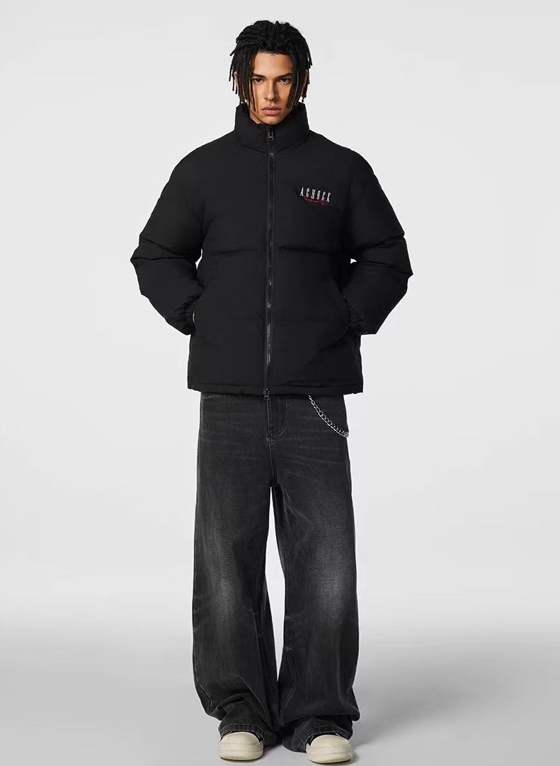 ACHOCK Logo Embroidered White Duck Down Jacket