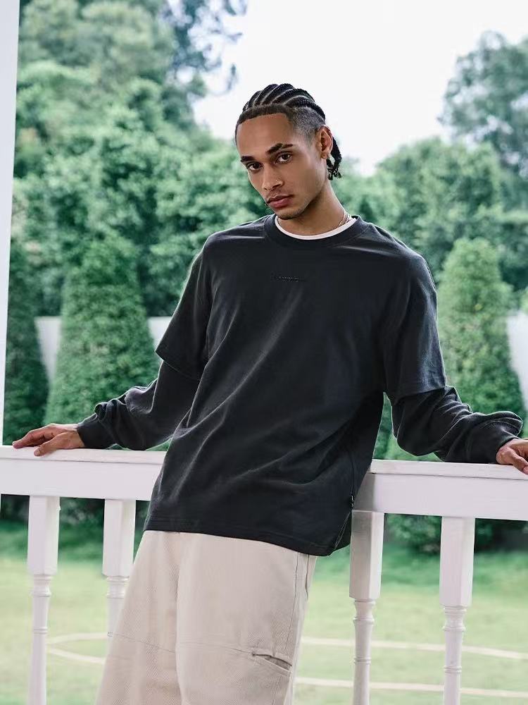 REMEDY Fake Two Piece Waffle Long-sleeve Tee