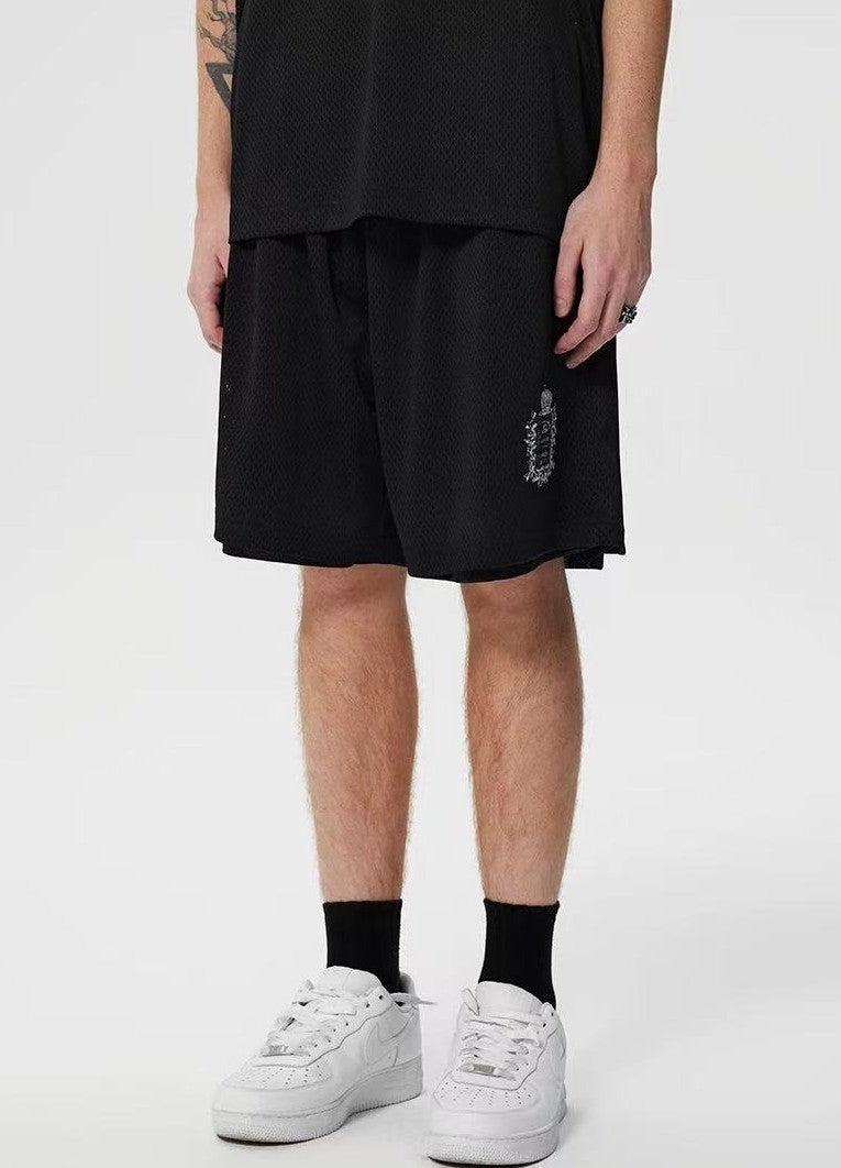 ACHOCK Logo Print Breathable Sports Shorts