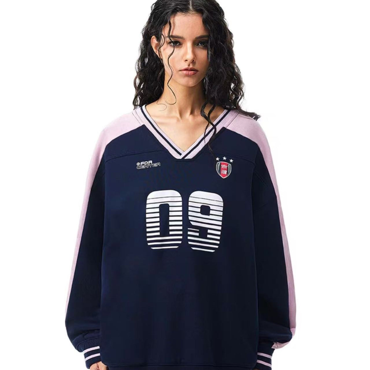 FDR 09 Printed V-neck Contrasting Sweatshirt