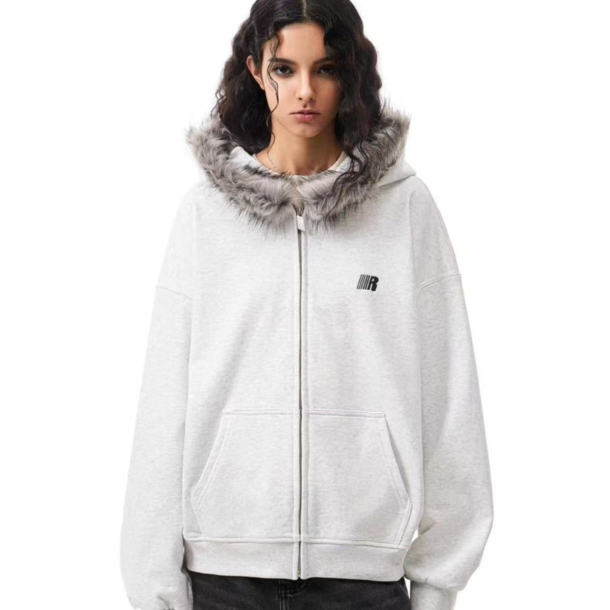 FDR Fur Collar Zipper Hoodie