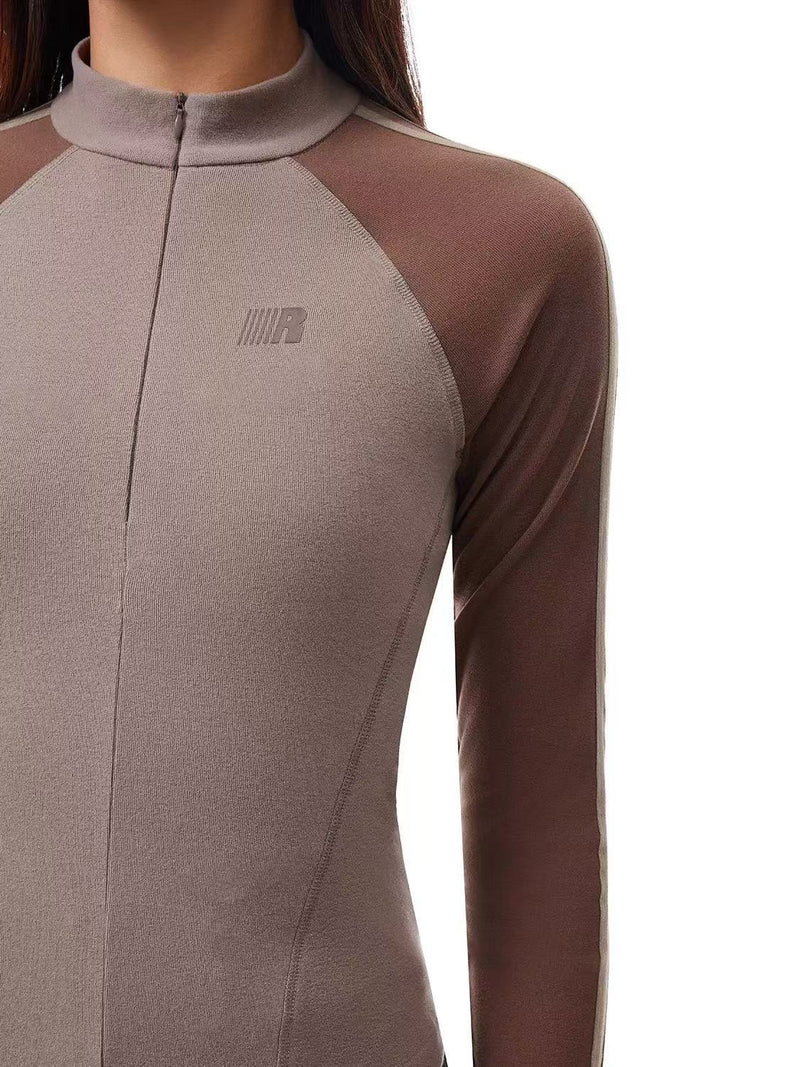 FDR Slim Fit Zipper Long-sleeve Tee (For Women)