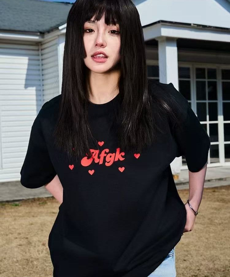 AFGK  Hearts Scattered Short Sleeve T-Shirt