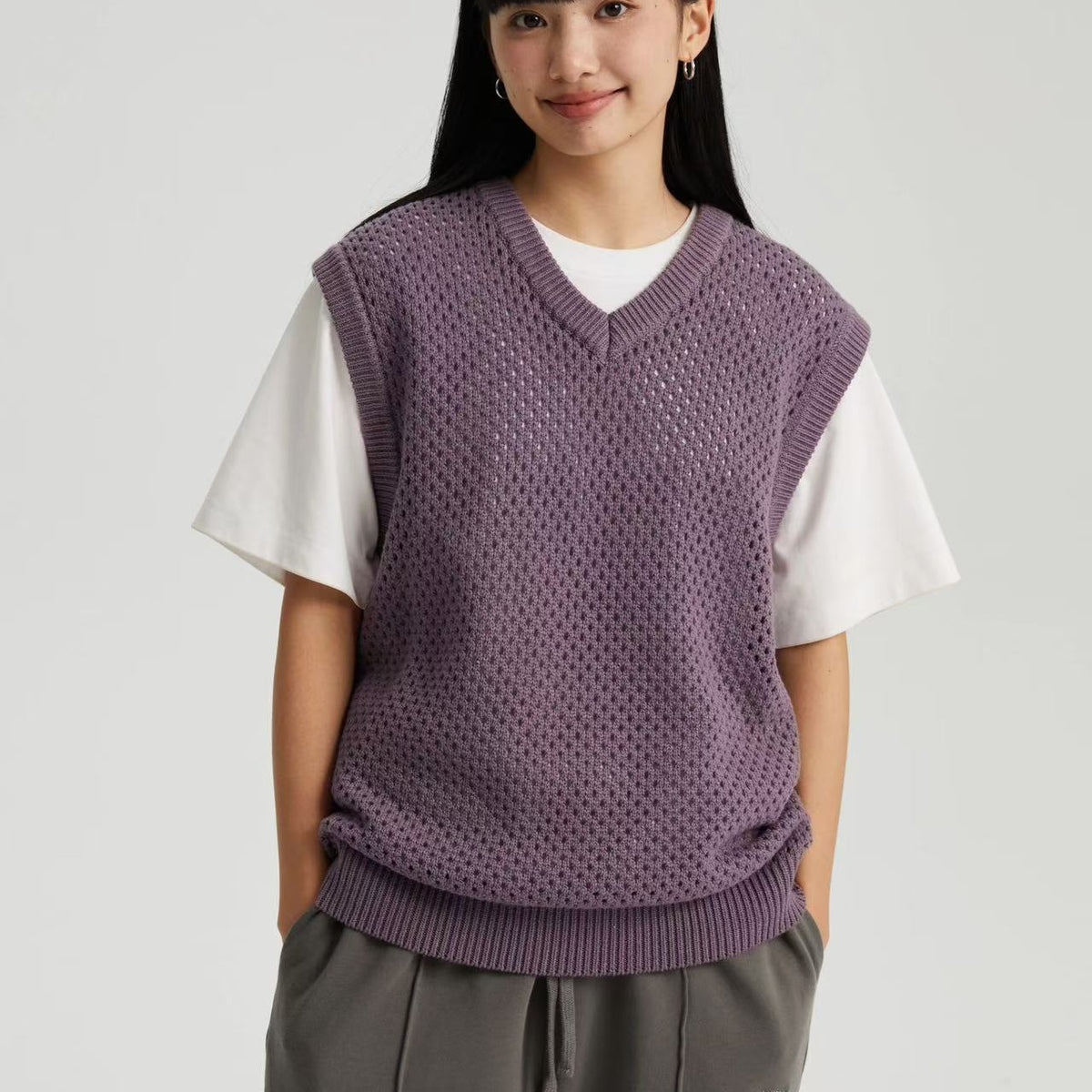 WASSUP Hollow V-neck Wool Vest