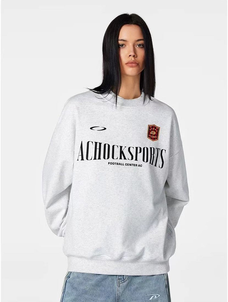 ACHOCK  Round Neck Sport Patchwork Sweatshirt