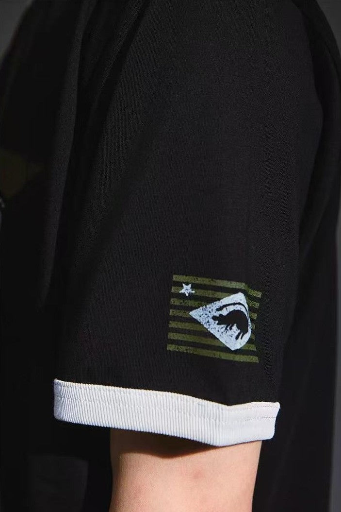 REMEDY Contrast Ribbed Short-sleeved T-shirt