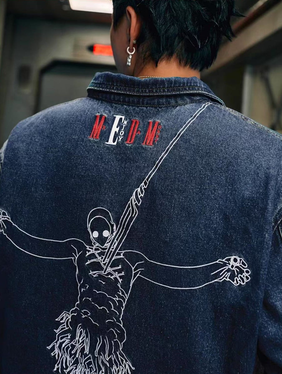 MEDMxEVA Lilith Embroidered Denim Jacket