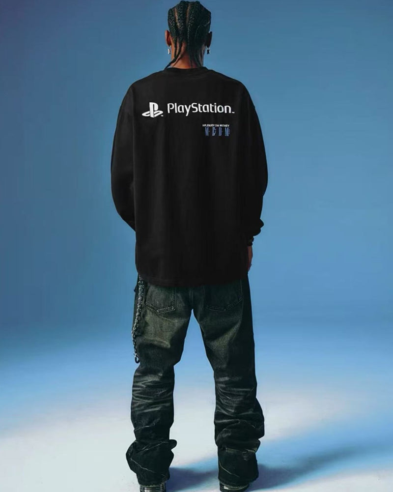MEDMxPlayStation Basic M logo long-sleeved T-shirt