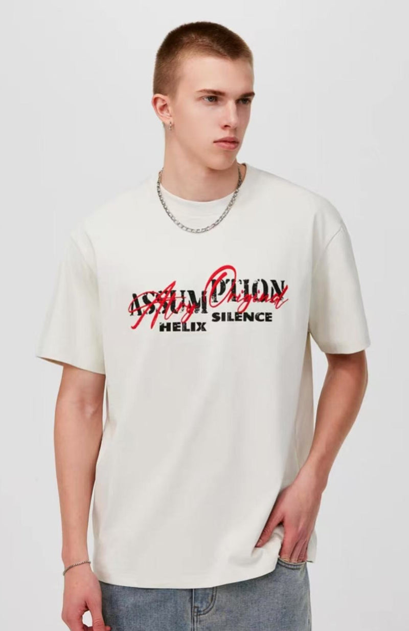 ATRY Misplaced Text Layout Short-sleeved T-shirt