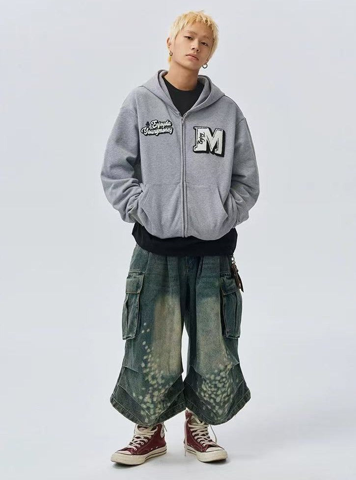 MEDM Retro Logo Towel Embroidered Zipper Hoodie