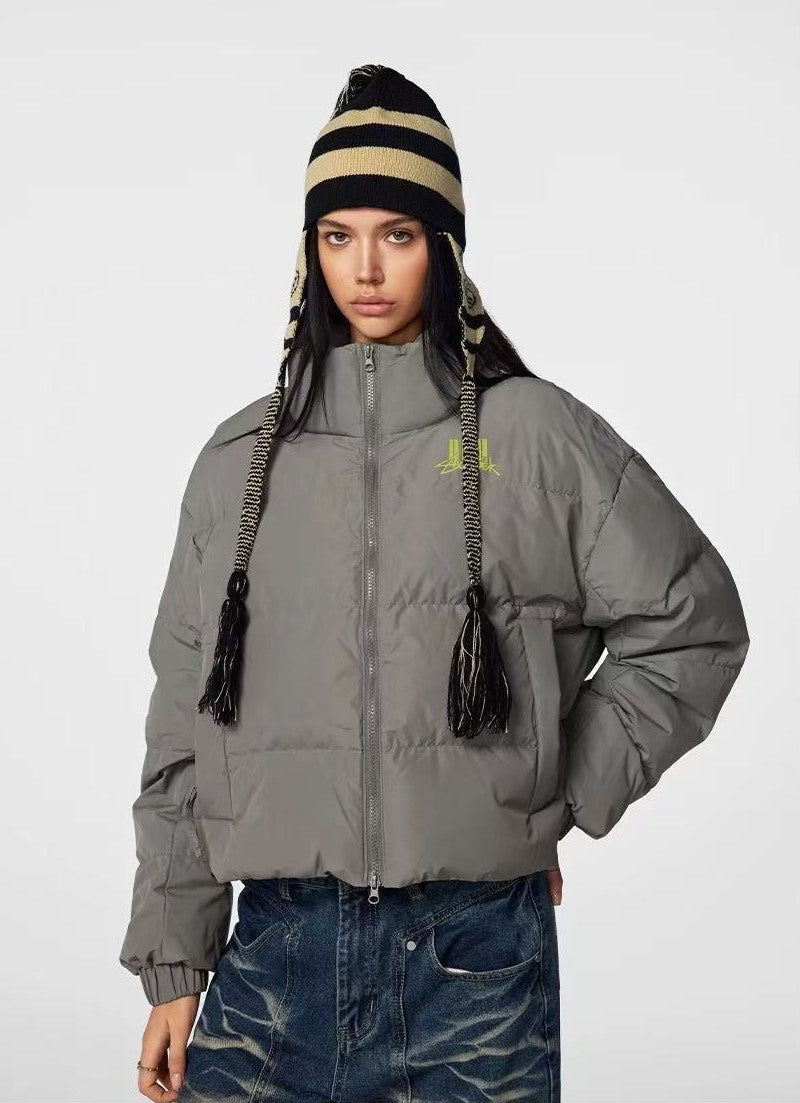 ACHOCK Logo Print White Duck Down Jacket ( For Women)