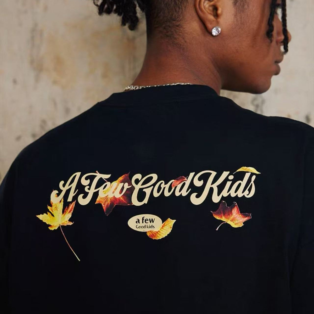 AFGK Maple Leaf Falling Print T-shirt