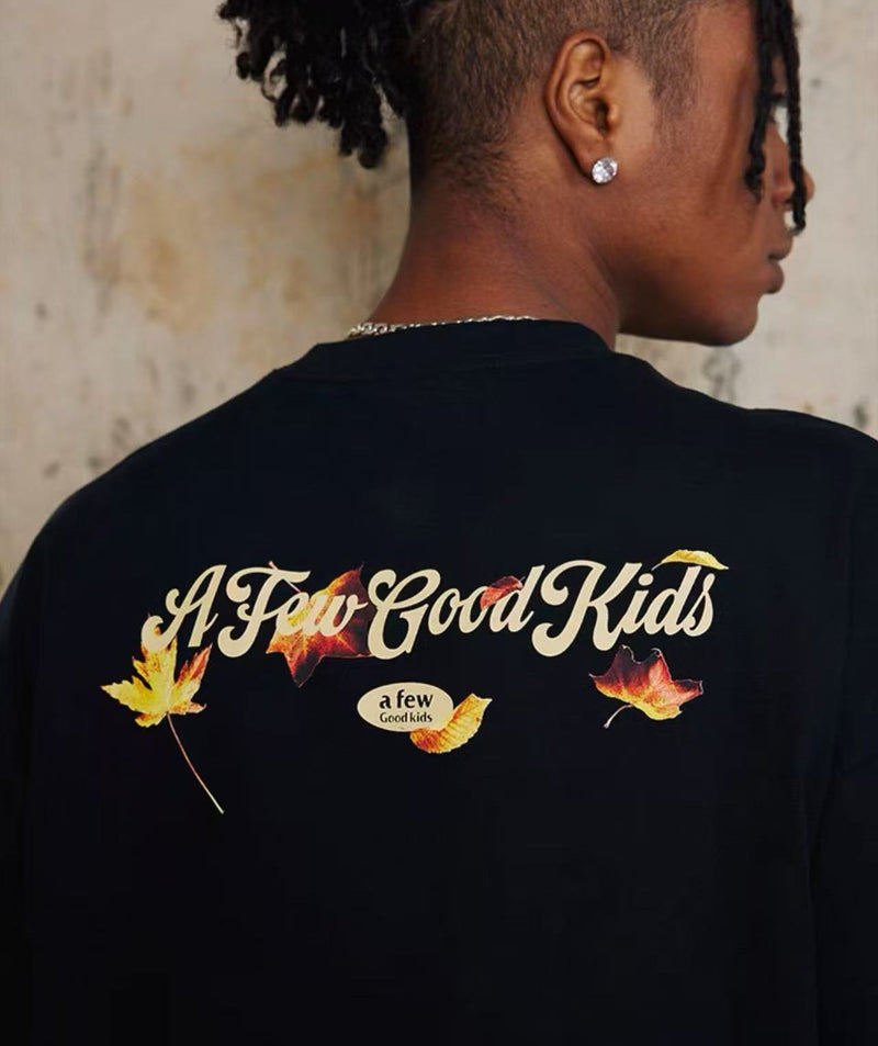 AFGK Maple Leaf Falling Print T-shirt