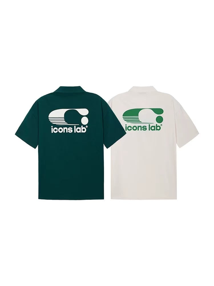 ICONSLAB Cuban Collar C-label short-sleeved Shirt