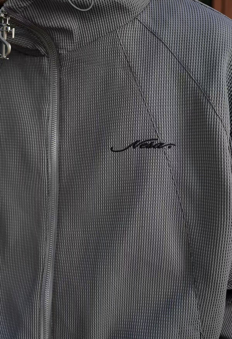 STK Vintage Ruched Split Hooded Jacket