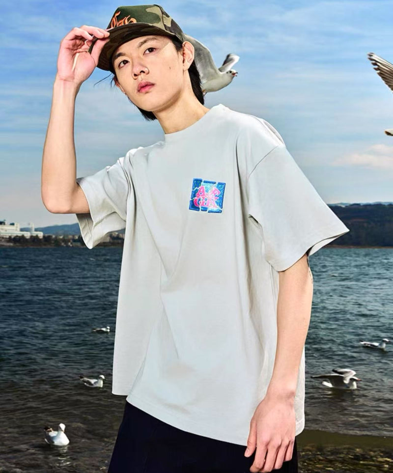 AFGK  Shattered Embroidery Short Sleeve T-Shirt