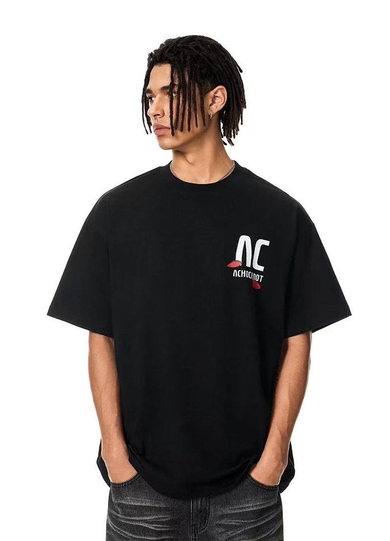 ACHOCK Logo Rose Print T-shirt