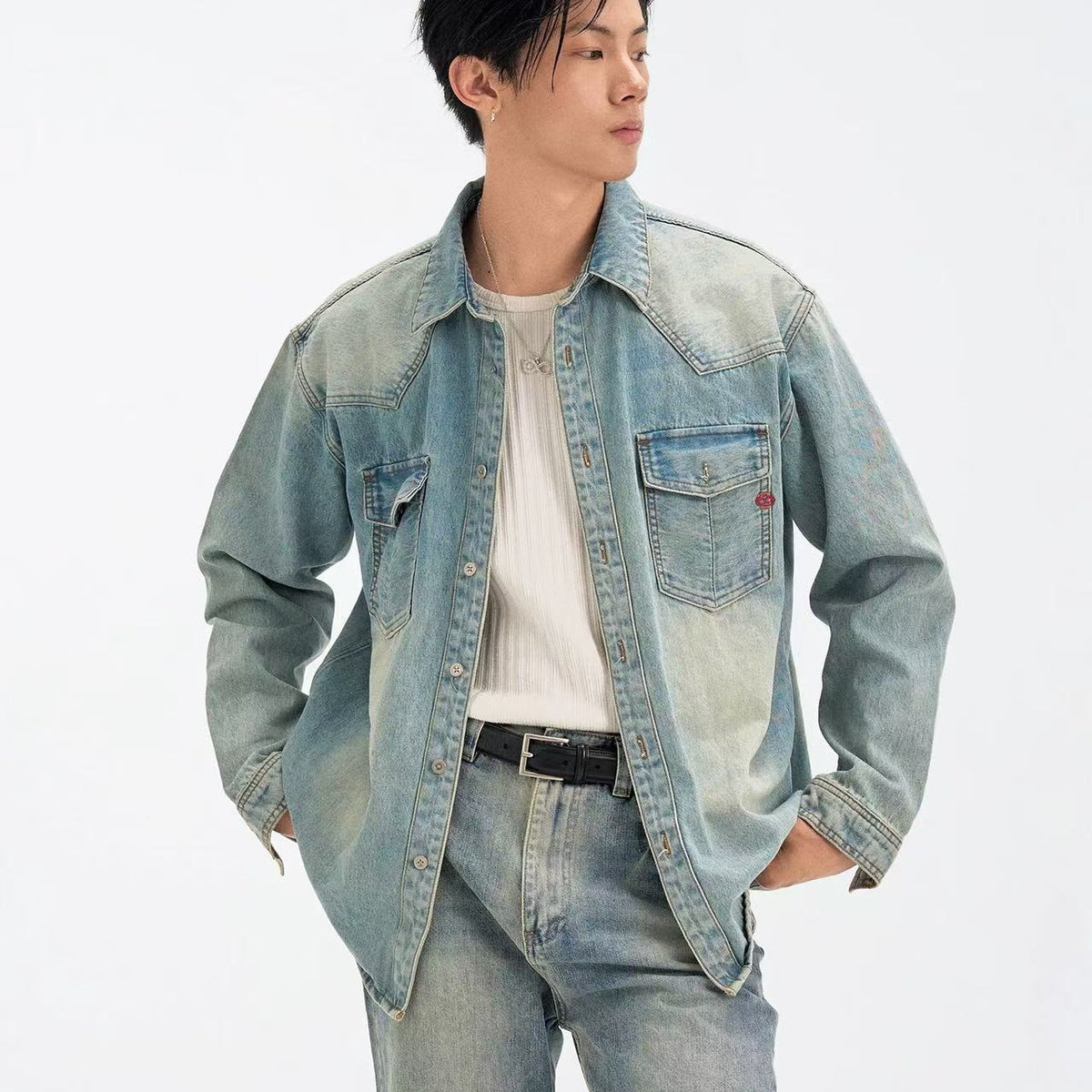 BIPOLAR Denim Embroidered Long-sleeve Jacket
