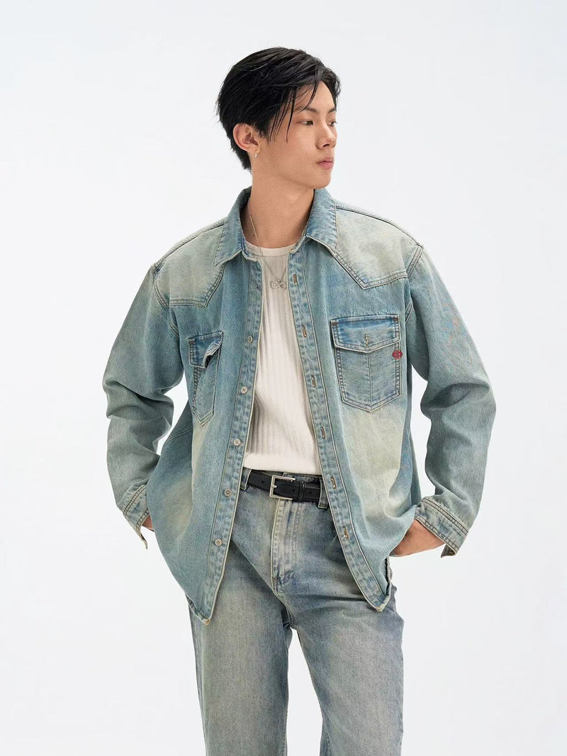BIPOLAR Denim Embroidered Long-sleeve Jacket