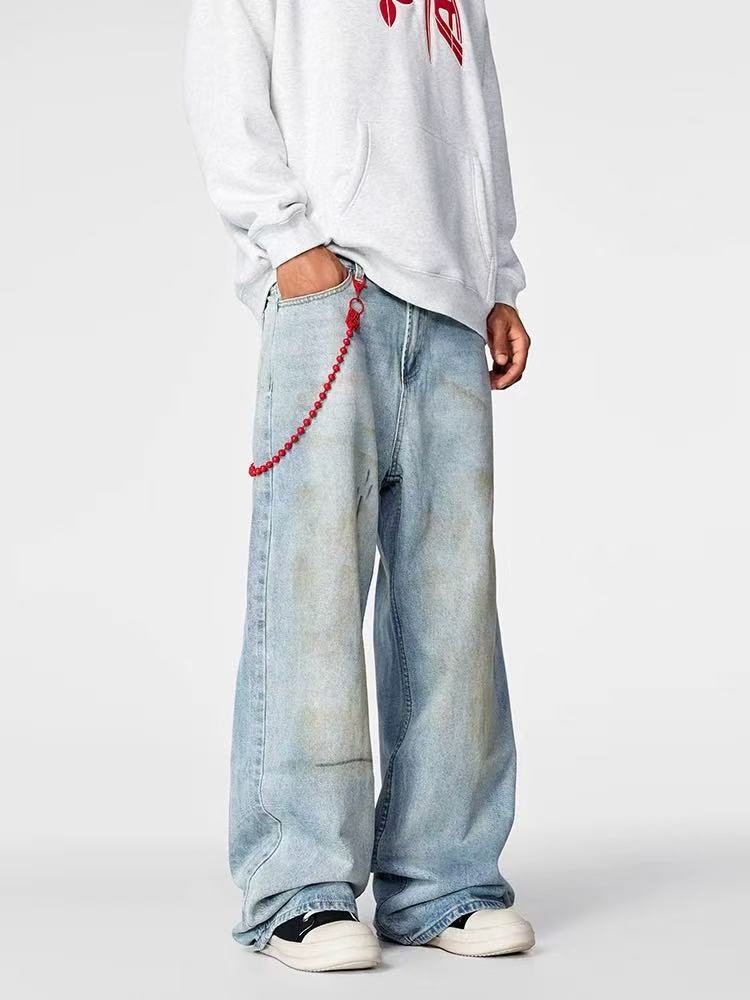 ACHOCK Distressed Straight-leg Jeans