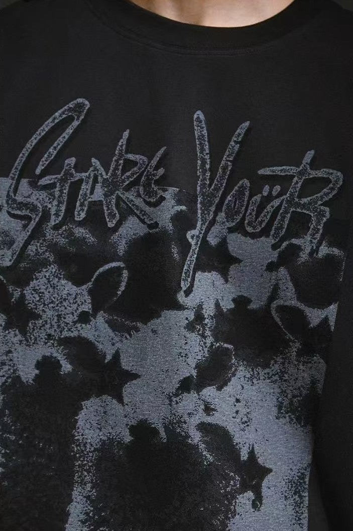 REMEDY Washed Distressed printing Short-sleeve T-shirt