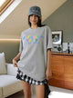 MEDM Macaron Color Letters Towel Embroidered Short Sleeve T-Shirt