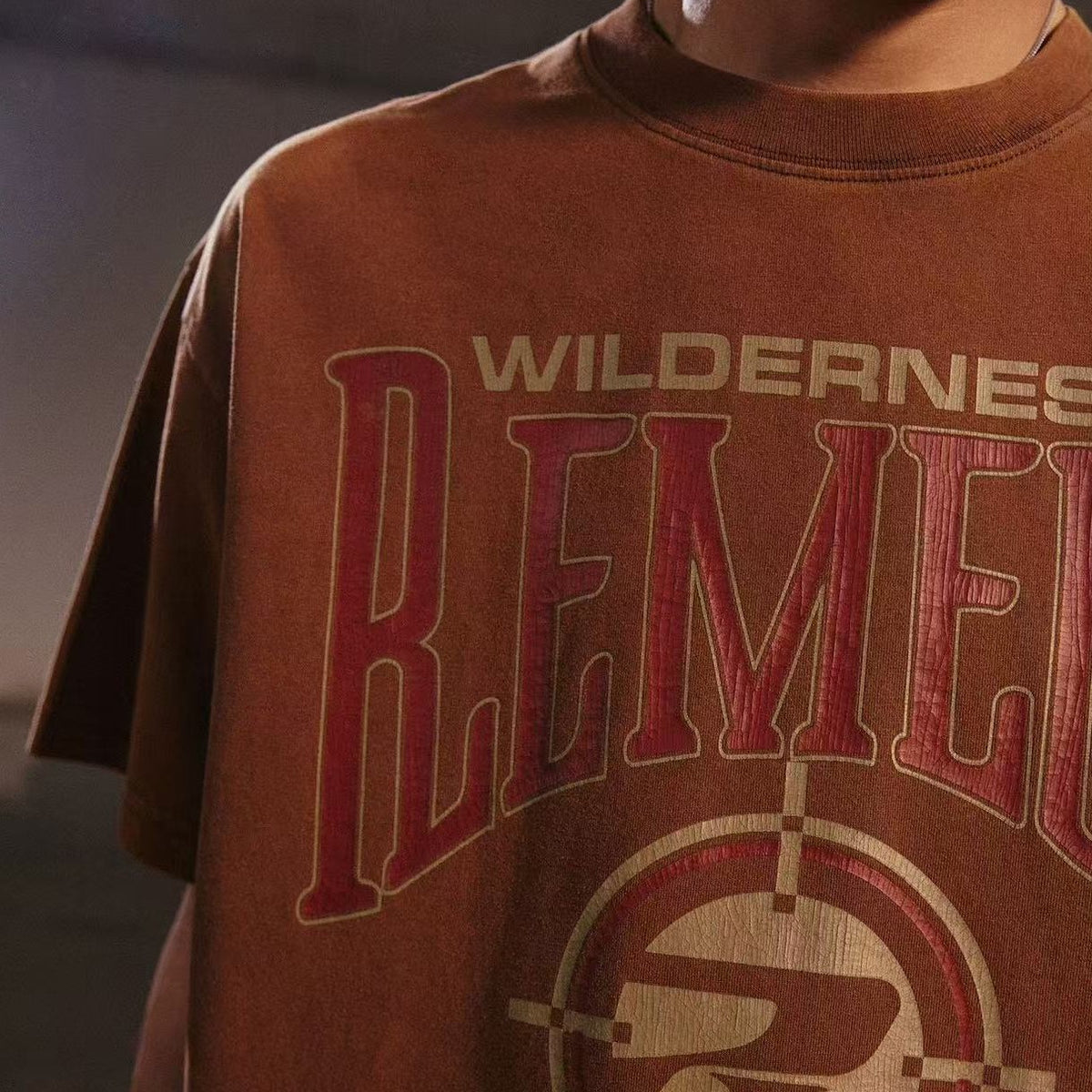 REMEDY Vintage Cowboy Logo Print Short-sleeve T-shirt