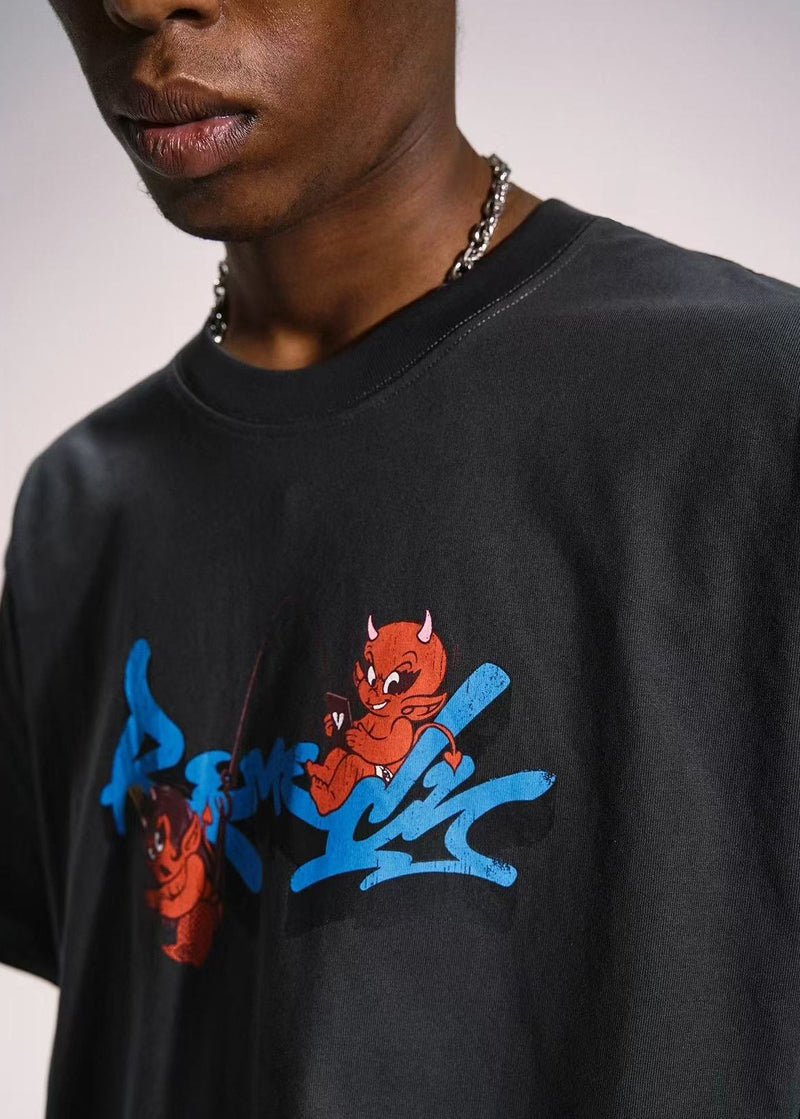 REMEDY Little Demon Print Short-sleeve T-shirt