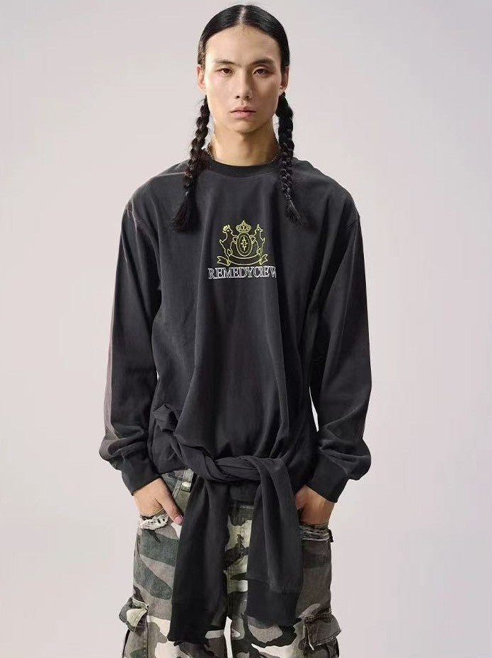 REMEDY Logo Print Four-sleeves Design Long-sleeve Tee