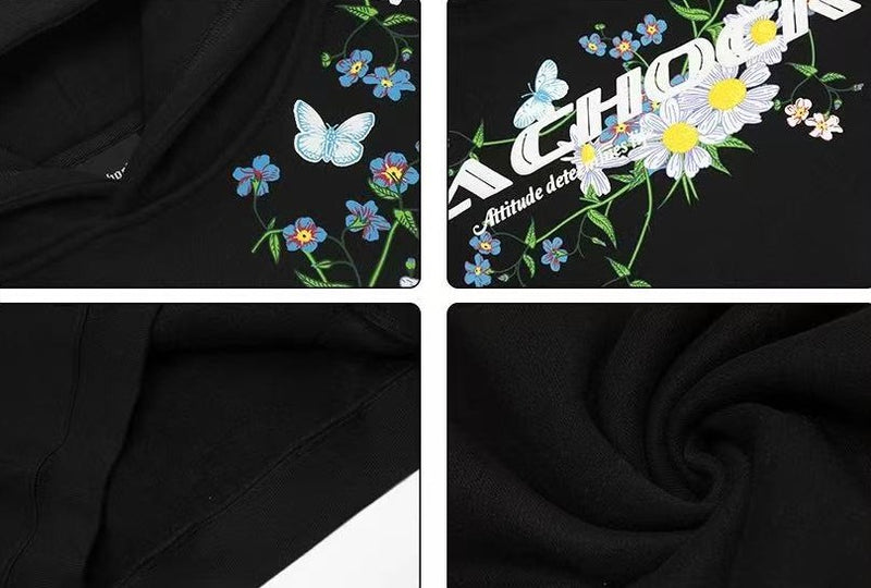 ACHOCK Floral Printed Foam Hoodie