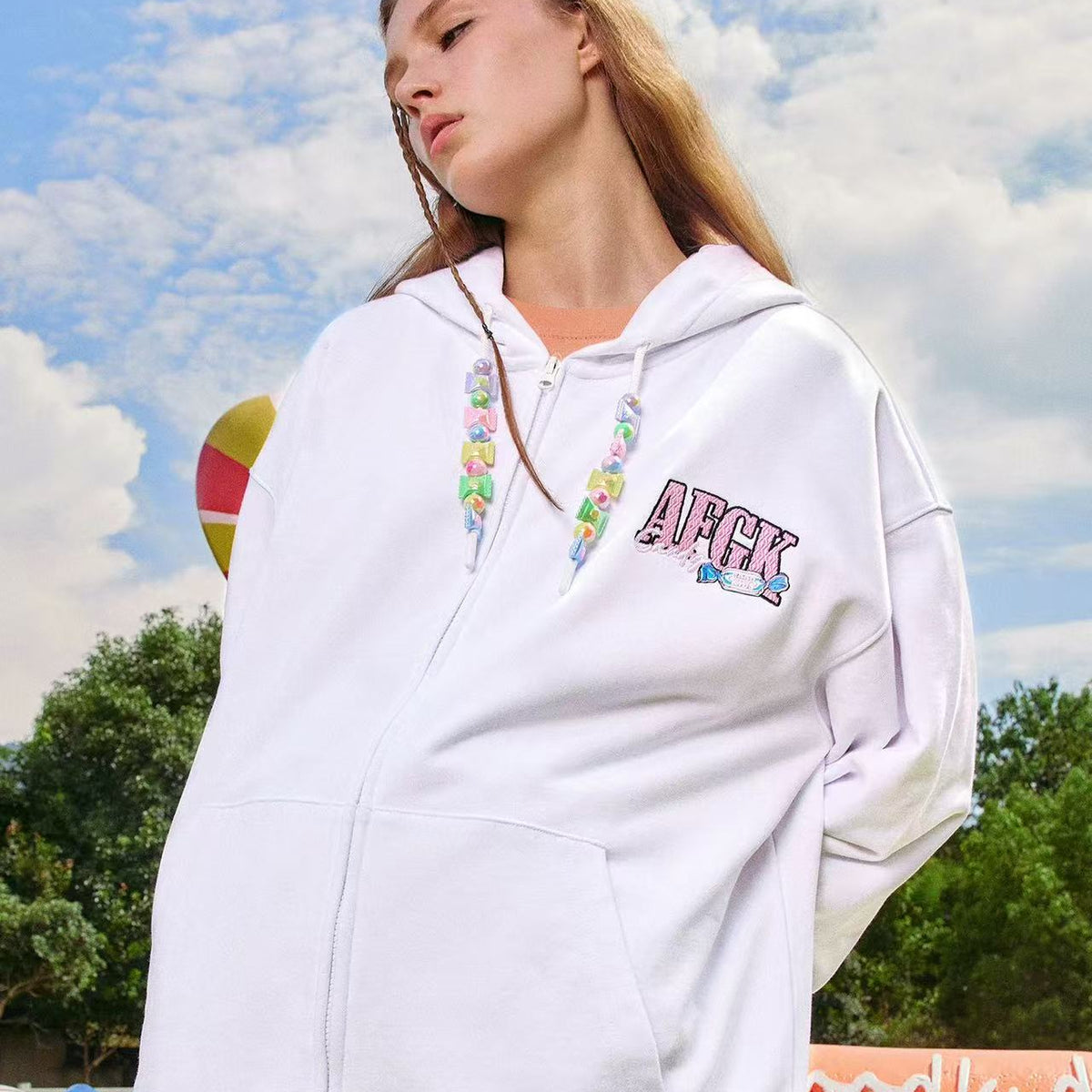 AFGK Candy Series Cardigan Hooded Sweatshirt