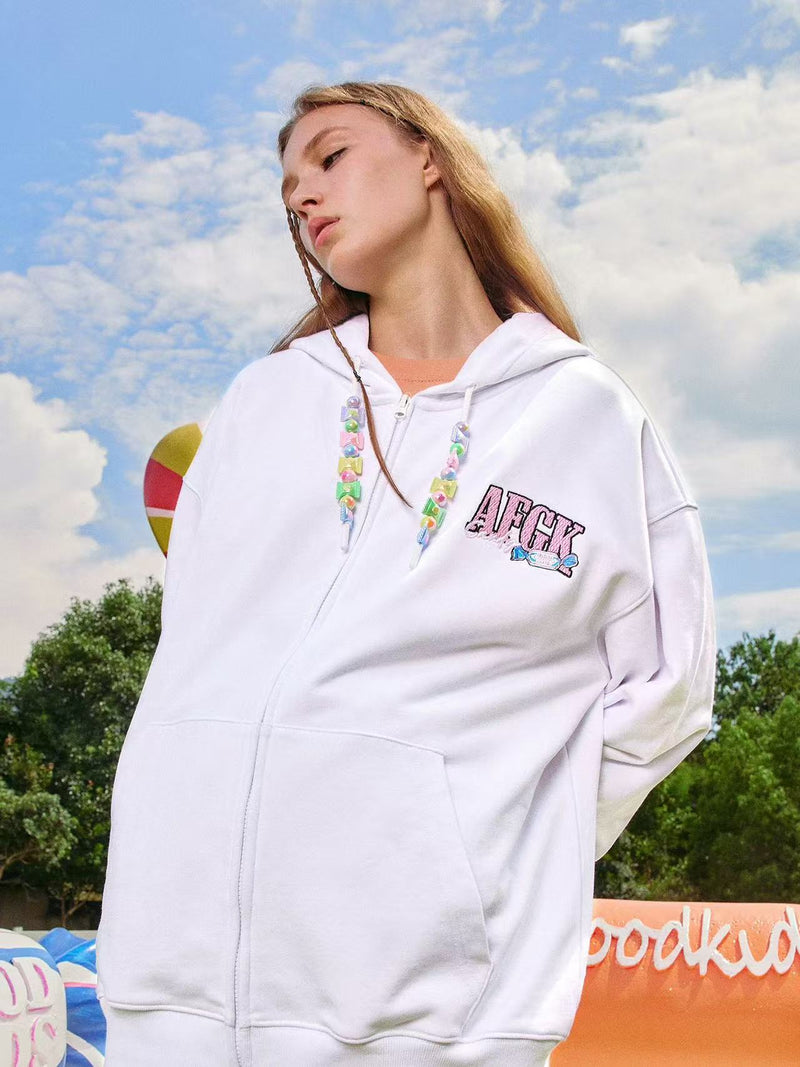 AFGK Candy Series Cardigan Hooded Sweatshirt