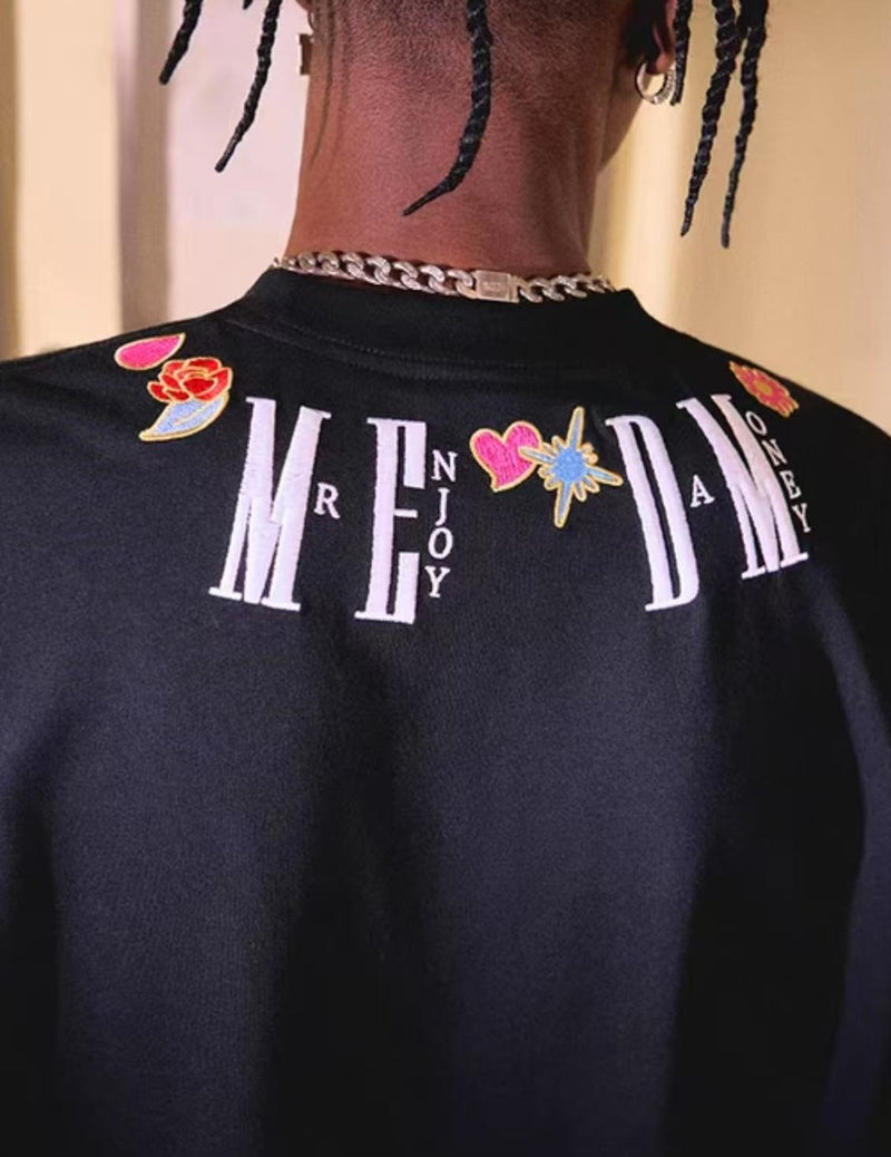 MEDM Necklace Embroidered Short-sleeve T-shirt