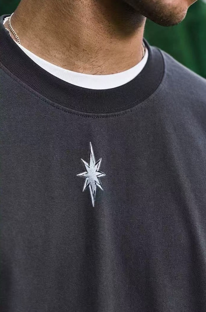 REMEDY Octagram Star Print Long-sleeve Tee