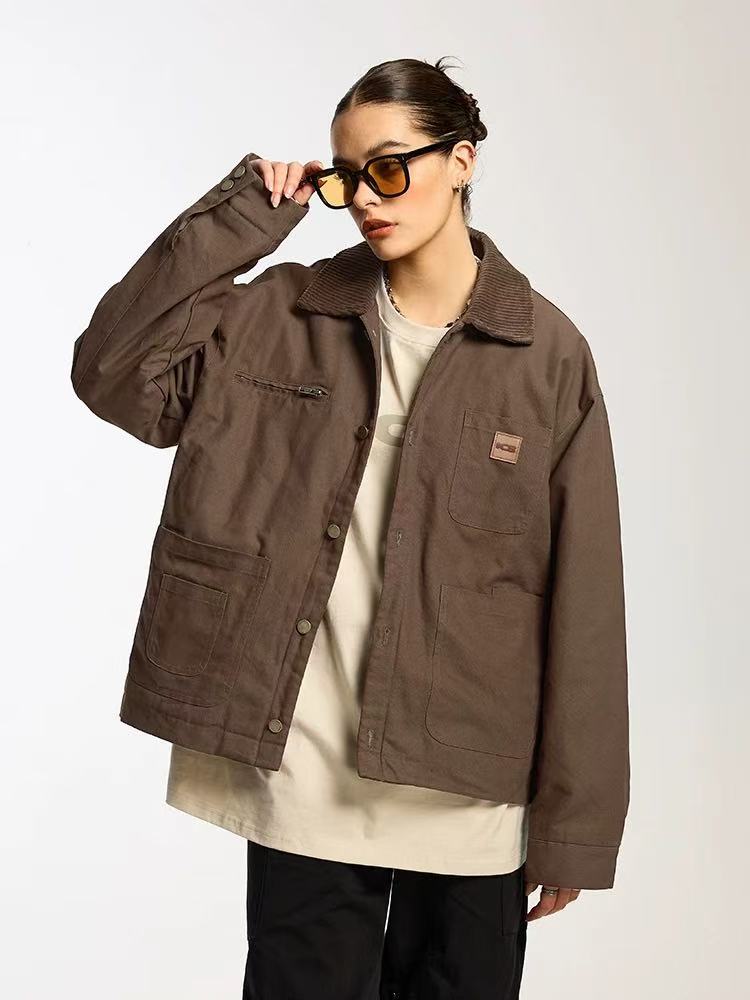 ICONSLAB Corduroy Collar Barn Style Work Jacket