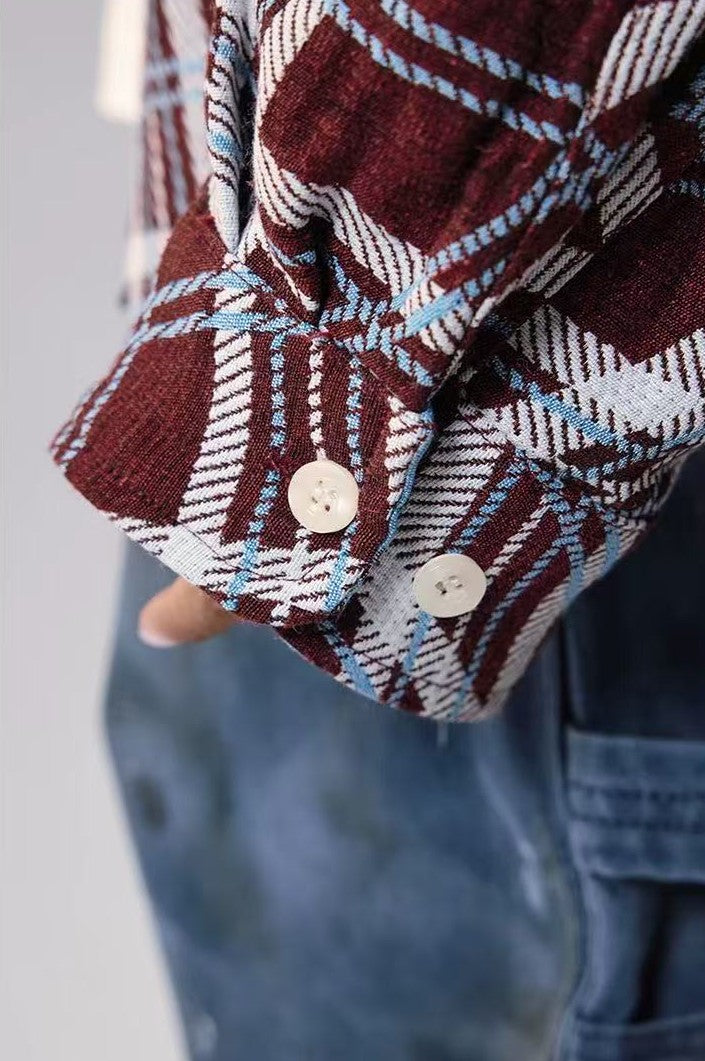 REMEDY Double-sided Plaid Pattern Long-sleeve Shirt