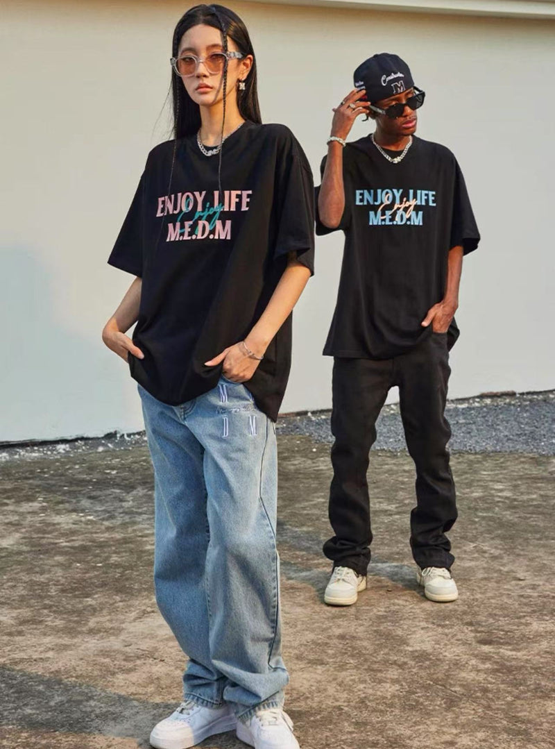 MEDM Three-dimensional Letters Short-sleeved T-shirt