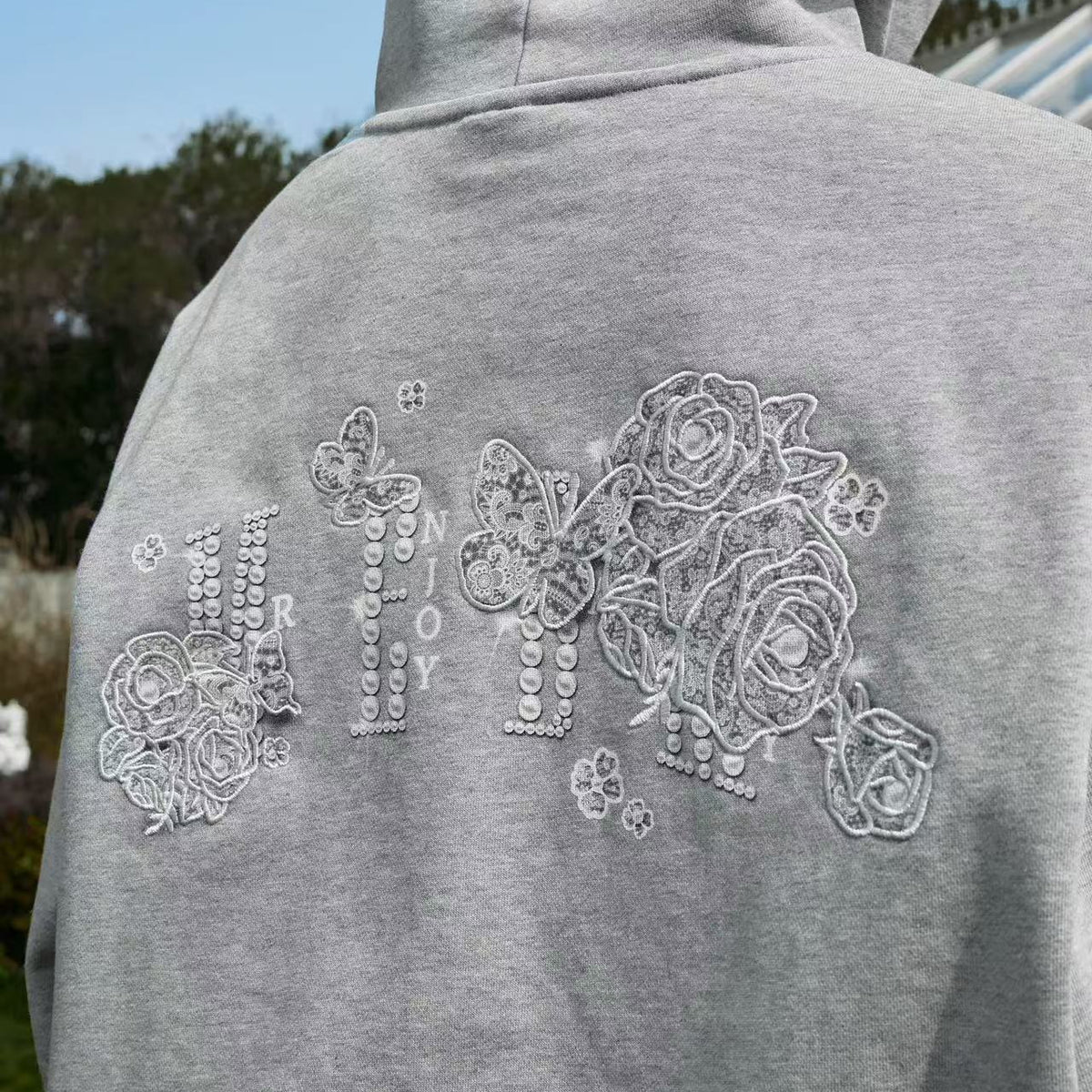 MEDM Lace Print Hoodie