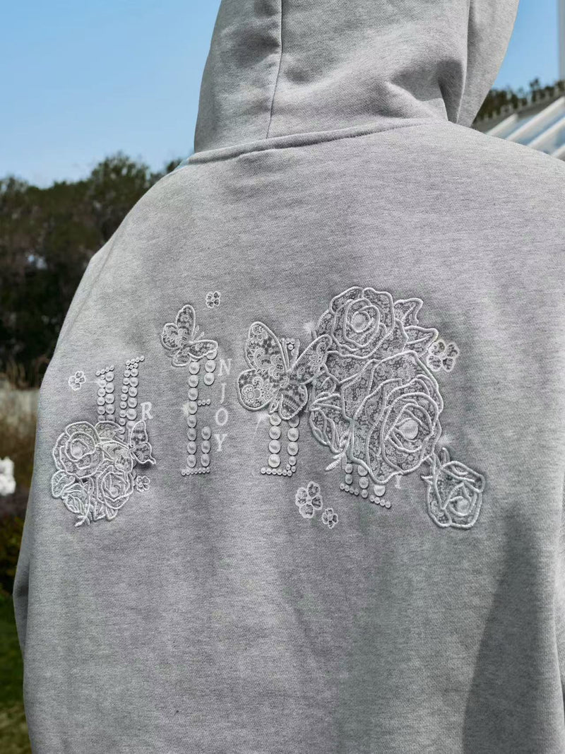 MEDM Lace Print Hoodie