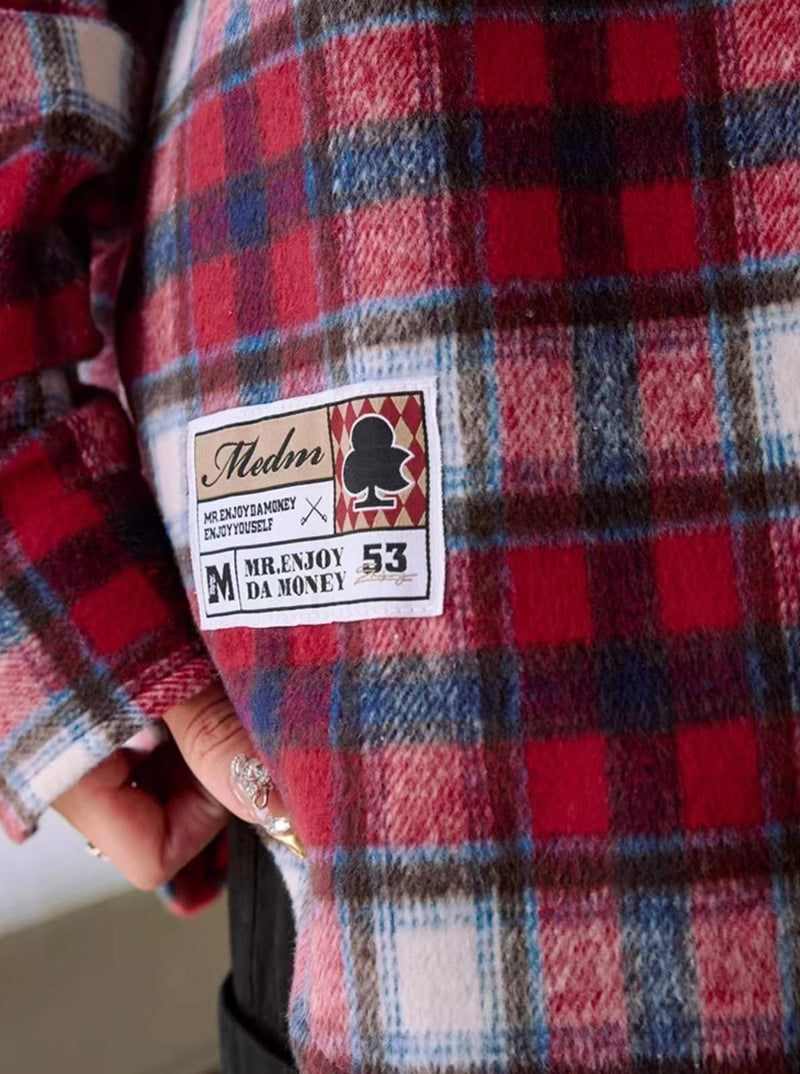 MEDM Plaid Long-sleeve T-Shirt