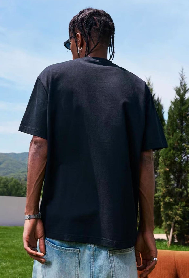 MEDM Gradient Logo Letter Print Short-sleeved T-shirt